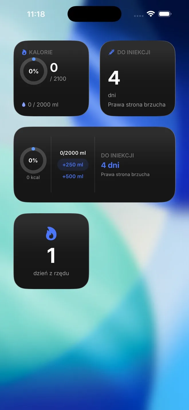 Widgets na tela de início